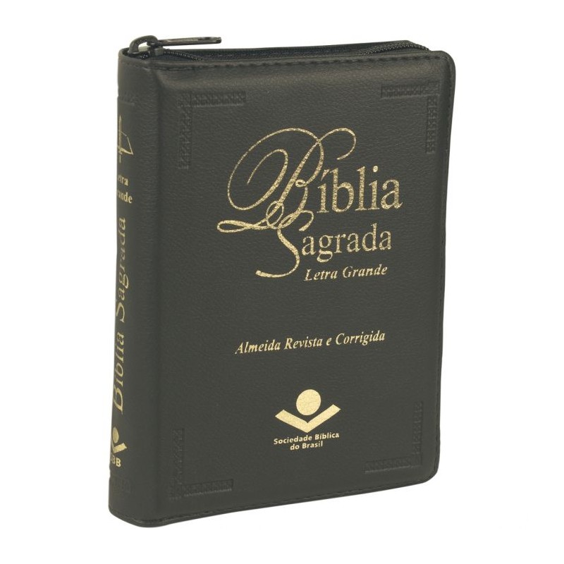 BÍBLIA PRETA | LETRA GRANDE | ÍNDICE DIGITAL | FECHO 